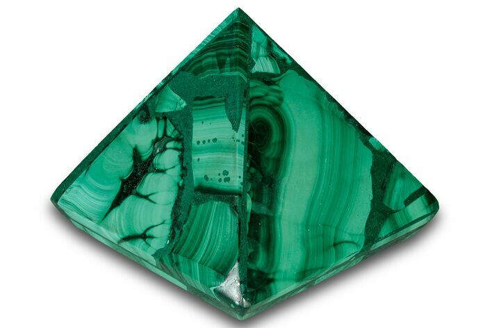 Polished Malachite Pyramid - DR Congo #321173